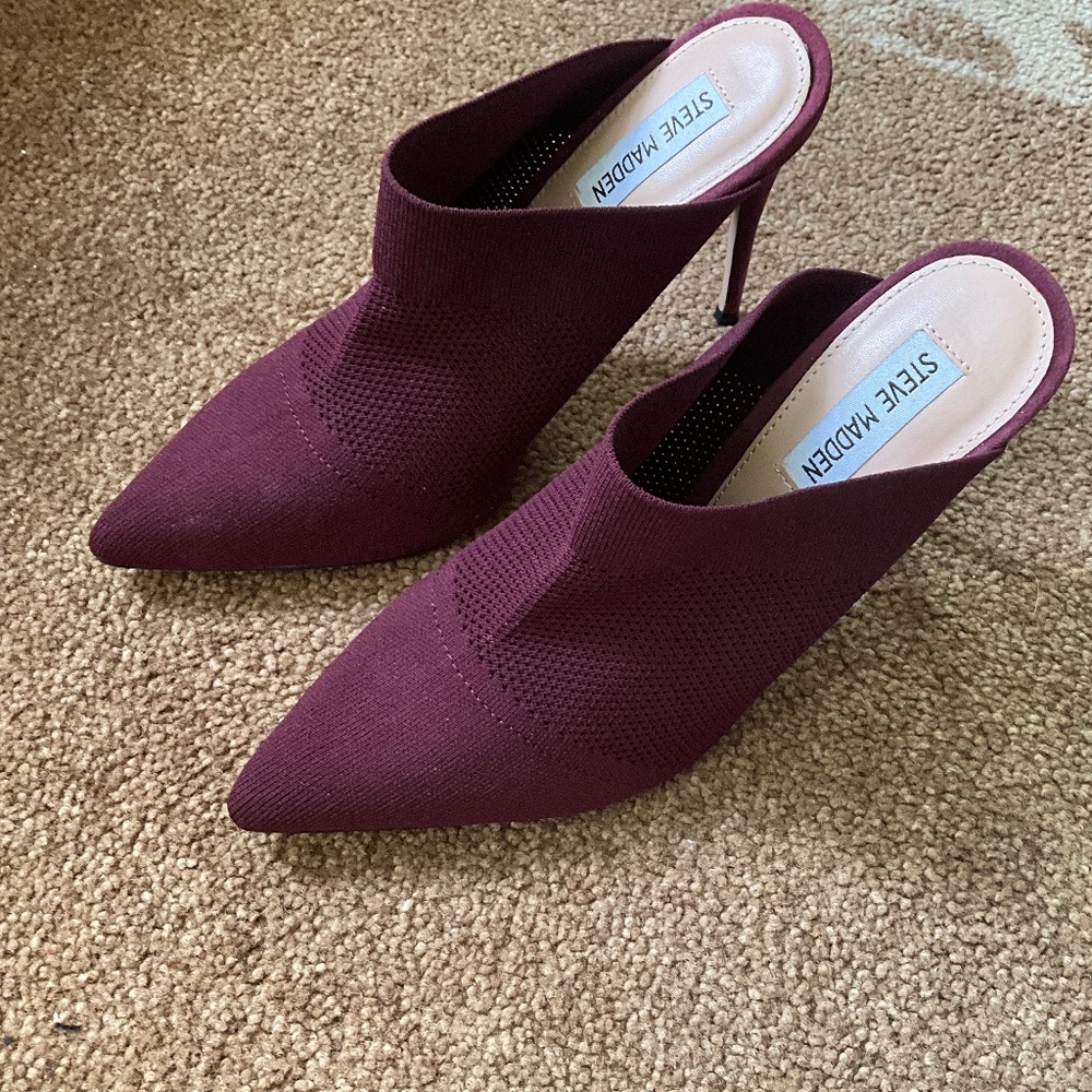 Burgundy mules from Steve madden